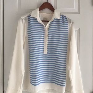 J. Crew blue striped blouse